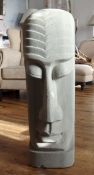 1 x Large Sculpture - Easter Island-style Buddah Head Statue - Dimensions: H80 x D20 x H23cm -