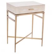 1 x RV ASTLEYEsta Shargreen 1 Drawer Side Table - Dimensions: D35 x W50 x H73cm - Ref: DE148 (PHW) -