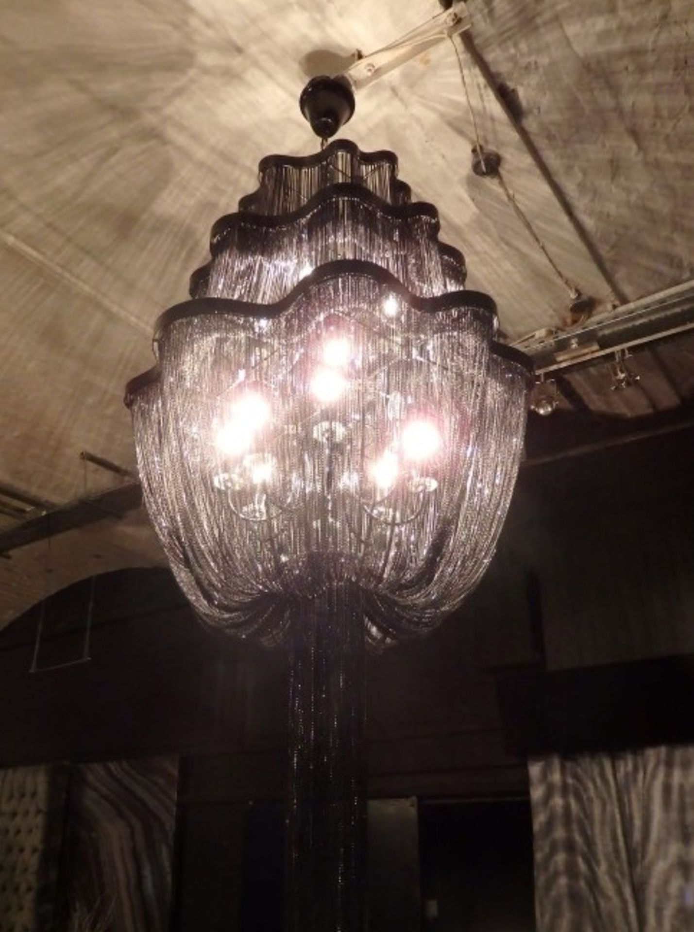 1 x Large Tiered Black Chain Chandelier - Size: Height Approx 200cm  - Ref: DE030 (RM1) - CL122 - - Image 2 of 4