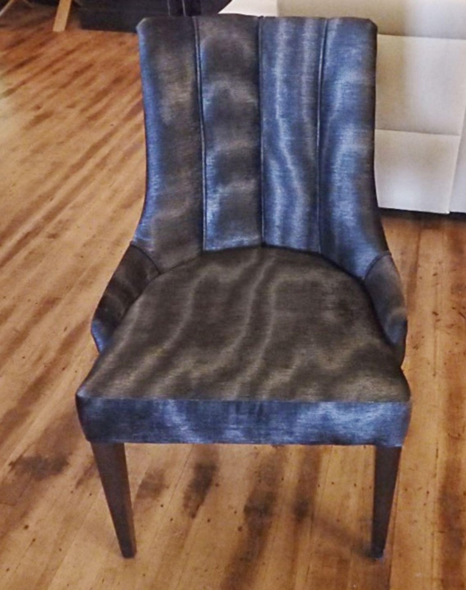 1 x Bespoke Handcrafted Button Back Chair - In A Rich "Zinc Jacopo" Fabric - Dimensions: Approx