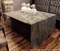 1 x Bespoke Granite Table & With Upholstered Base - Beautifully Handcrafted Piece - Dimensions: W175
