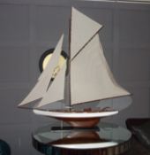 1 x Decorative Model Sail Boat - Dimensions: W150 x H155cm - Ref: DE094 (PHW) - CL122 - Location: