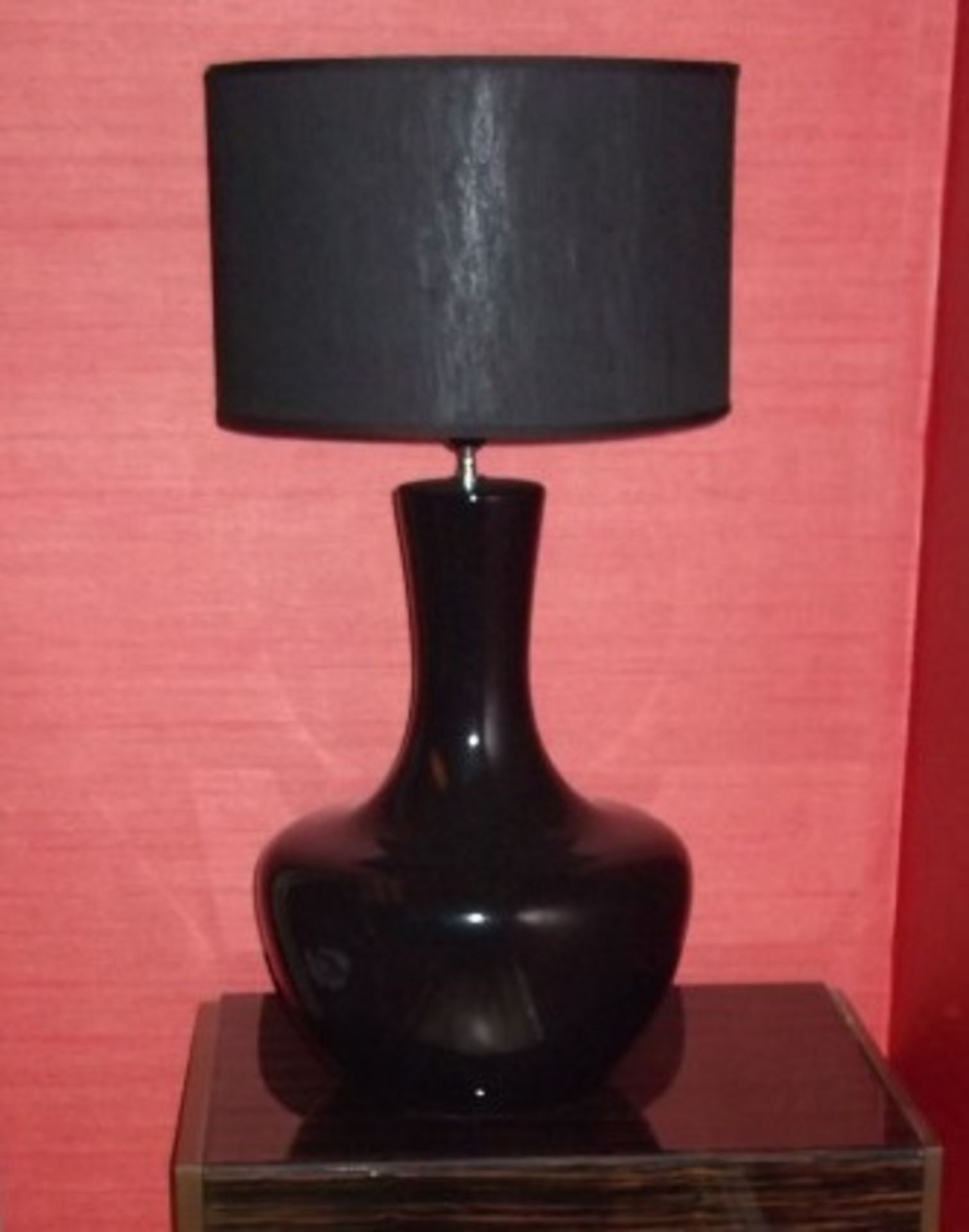 1 x  Chelsom Large Black Ceramic Lamp - Dimensions: W x H x D - Ref: DE102 (RBED) - CL122 -