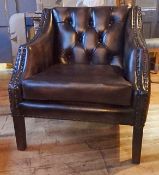 1 x Bespoke Button Back Leather Chair - Premium Quality Antique Reproduction Handcrafted By