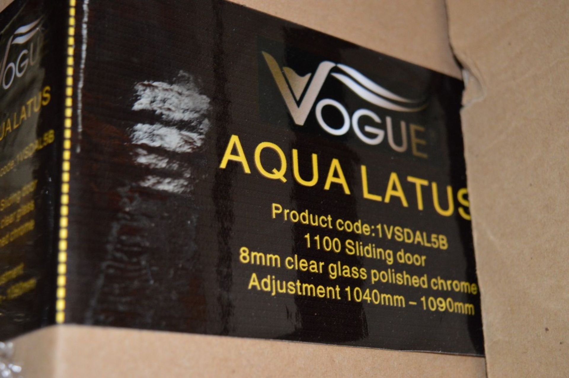 1 x Vogue Bathrooms Aqua Latus 1100mm Slider Shower Door - 8mm Thick Clear Glass - Chrome Finish - - Image 5 of 6