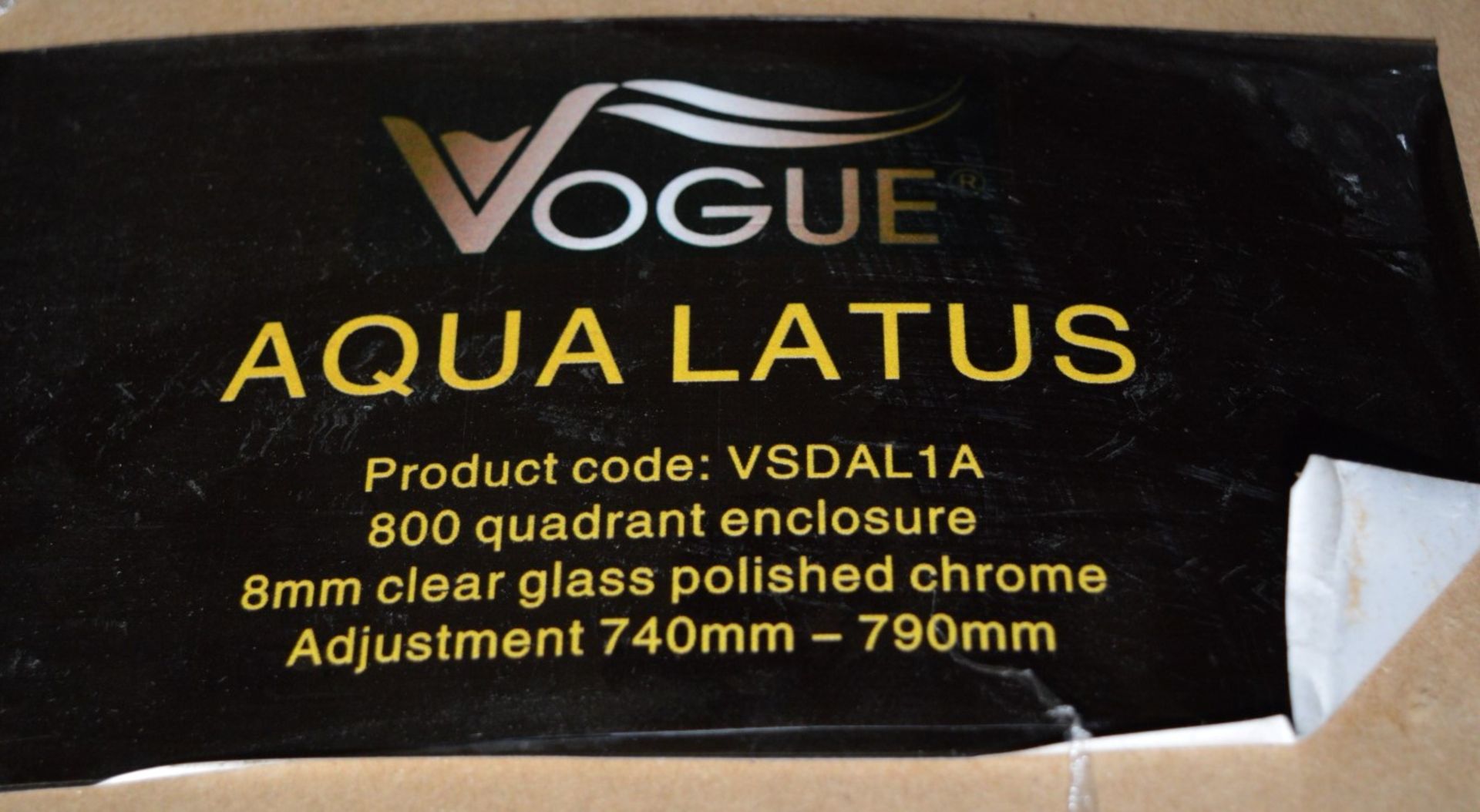 1 x Vogue AQUA LATUS Double Door 800mm Quadrant Shower Enclosure - 8mm Clear Chrome - Polished - Image 6 of 6