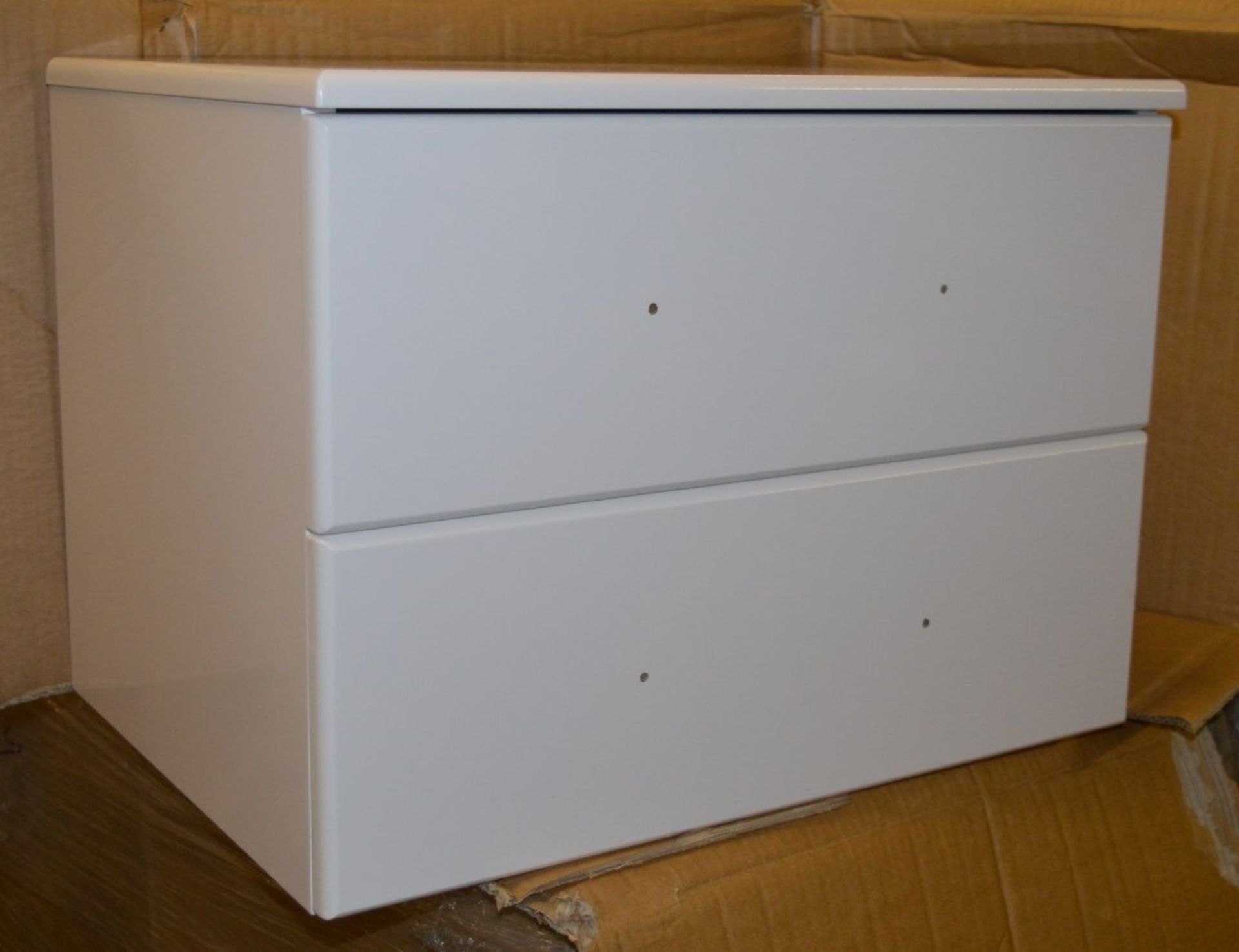1 x Venizia Wall Hung Drawer Unit in White Gloss - H40 x W55 x D40 cms  - Includes Metal Drawer