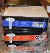 7 x Deluxe Xpress Sink Basins With Pedestals - Boxed Sets - CL034 - Ref 046 - New Unused Stock -