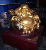 1 x Presentation Box 30cm x 30cm with large Gold rotating Budha 35cm height x 30cm wide on the