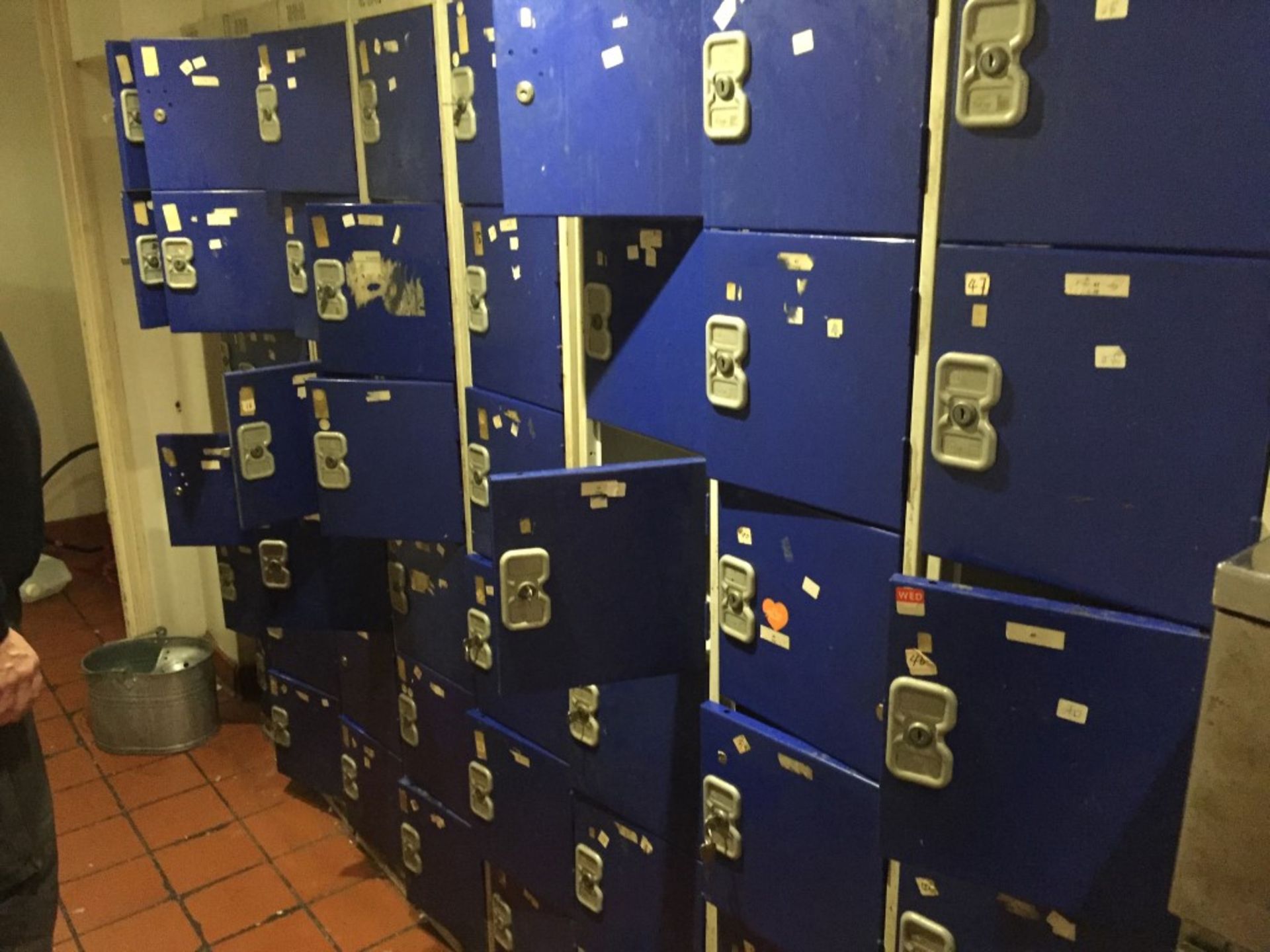 Job Lot of 8 x Storage Lockers each with 6 doors per unit, please note most have keys missing -