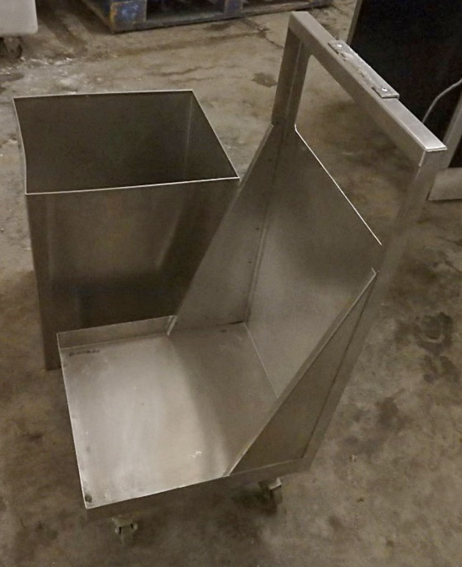 1 x Stainless Steel Under The Counter Storage Container On Weeled Base - Lifts Out From Base For - Image 4 of 4
