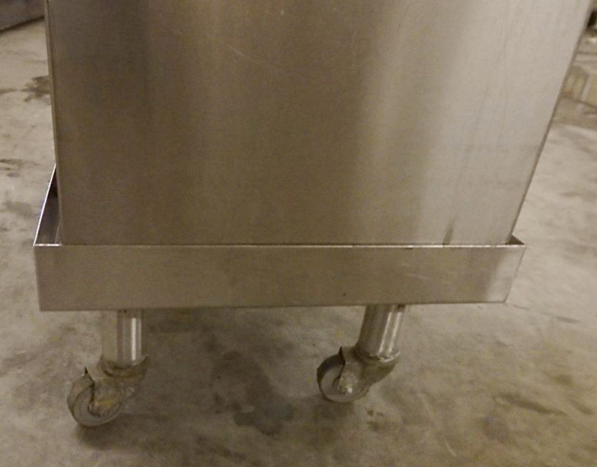 1 x Stainless Steel Under The Counter Storage Container On Weeled Base - Lifts Out From Base For - Image 3 of 4