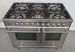 1 x Stainless Steel Britannia 6-Burner Dual Fuel Range Cooker With Matching Splash Back and