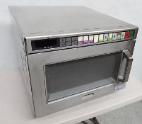 1 x Panasonic Commercial Microwave Oven - Model NE18-56 - Medium to High Powered 1800w - Stainless