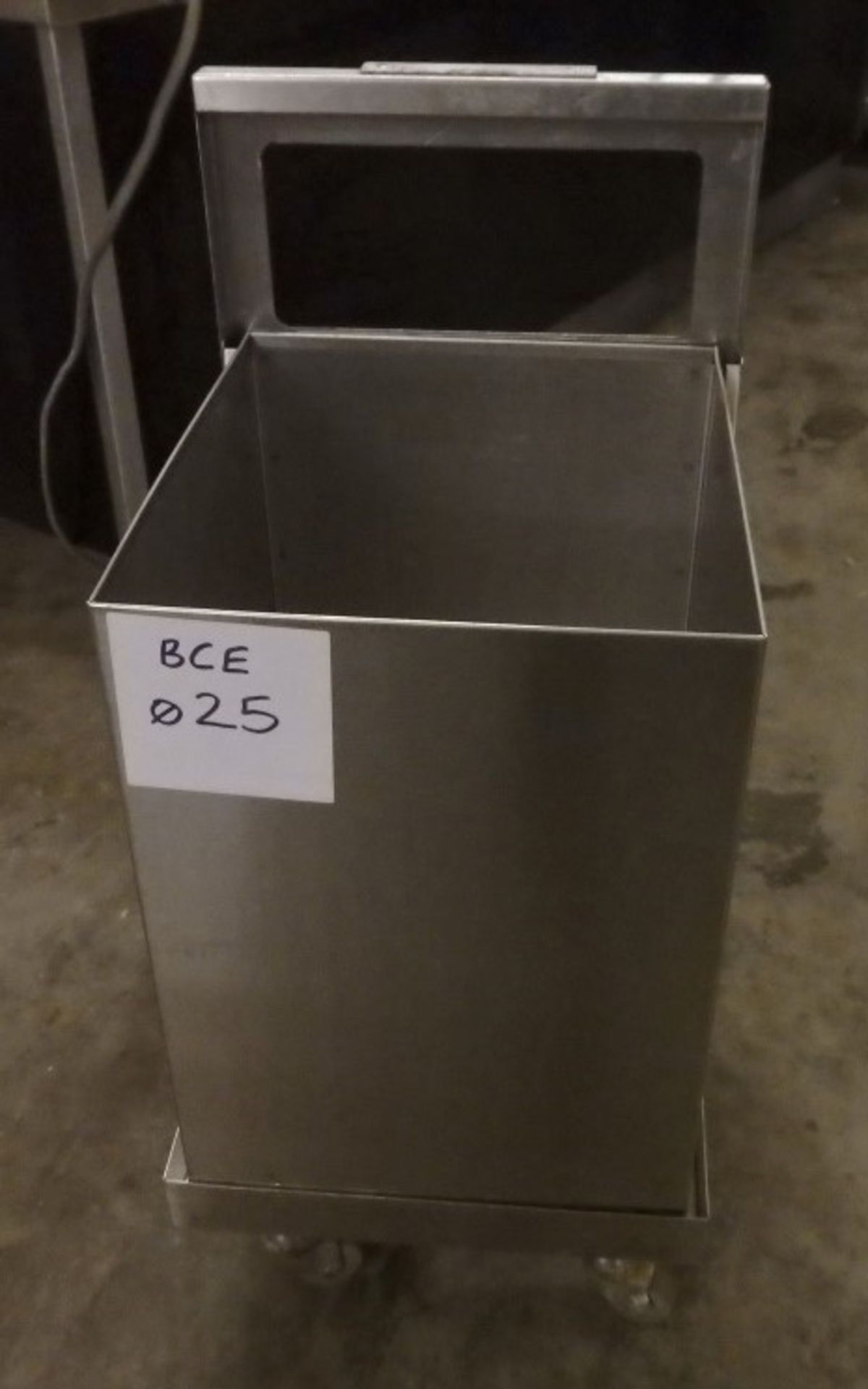 1 x Stainless Steel Under The Counter Storage Container On Weeled Base - Lifts Out From Base For