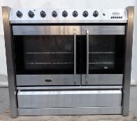 1 x Belling Platinum DB2 Range Cooker - Dual Fuel - 5 Ring Gas Burner and Electric Over -