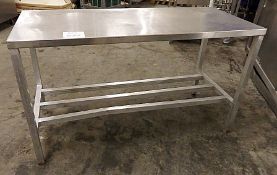 1 x Stainless Steel Commercial Catering Preparation Table - Dimensions: W145 x D62 x H84cm - Ref:
