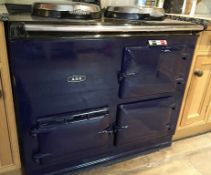 1 x Aga  Cooker Navy Oil Fired 2-Door Oven (Model: 0CB90) - Size: 100cm x 76cm - Well Presented In