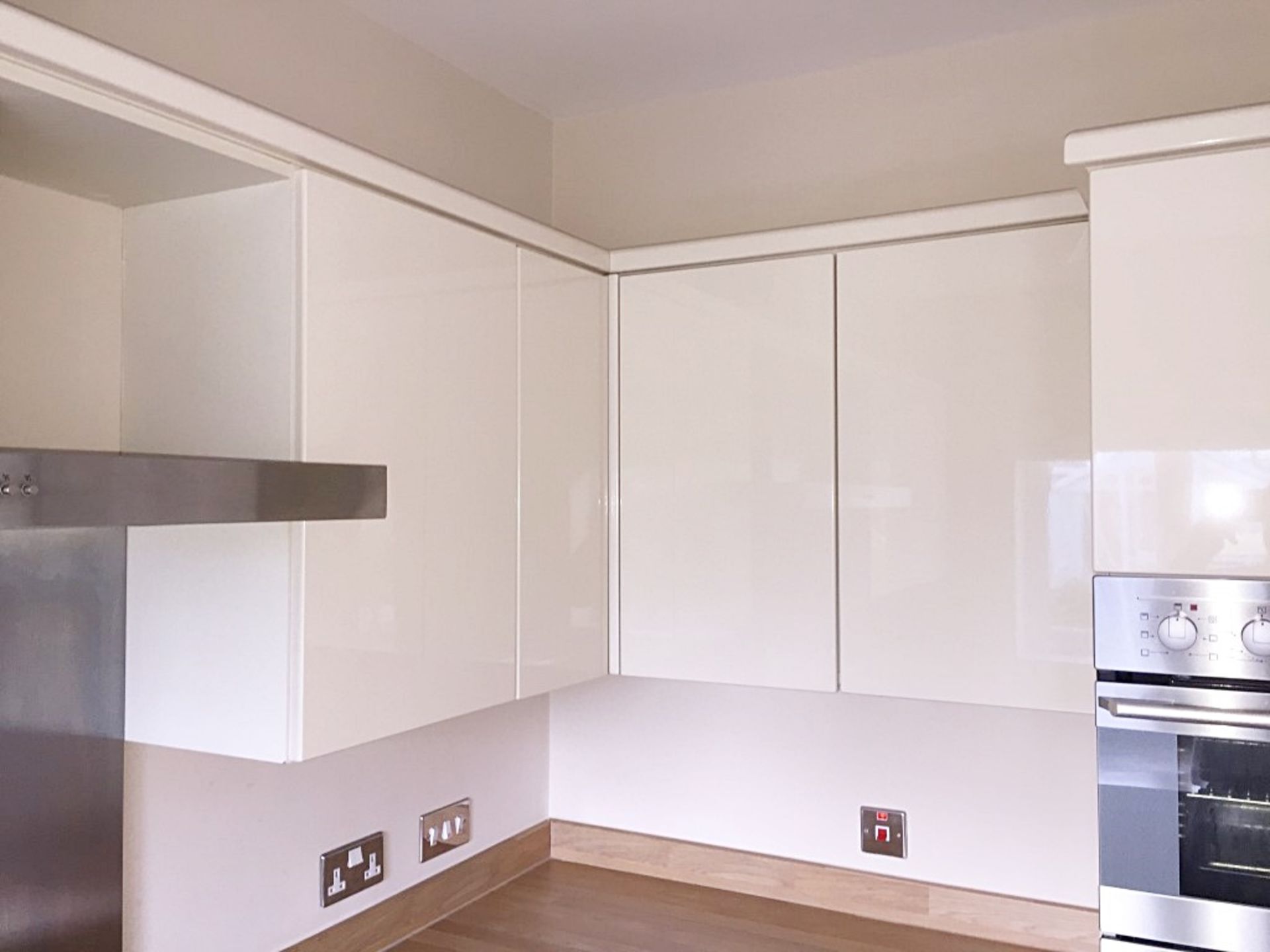 1 x Panorama Modern White Gloss Handless Kitchen With Timber Worktop And Appliances – Approx 2 years - Image 10 of 40