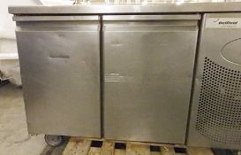 1 x "Delfield Sadia" Commercial Undercounter Refrigerator With 2-Door Storage And Stainless Steel