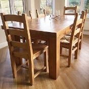 1 x Solid Pine Dining Table and 8 chairs - Originally Purchased From Arighi Bianchi - Very Good