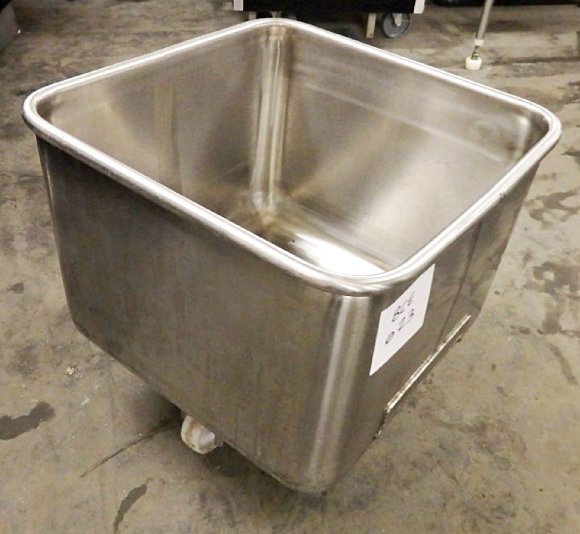 1 x Stainless Steel Catering Container On Castors With Handle - Dimensions: W58 x D58 x H58cm - Ref: