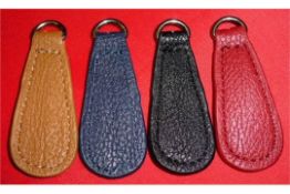 200 x Stitched Leather Keyring Tags - Various Colours - Red, Blue, Brown & Black - Ideal For Car