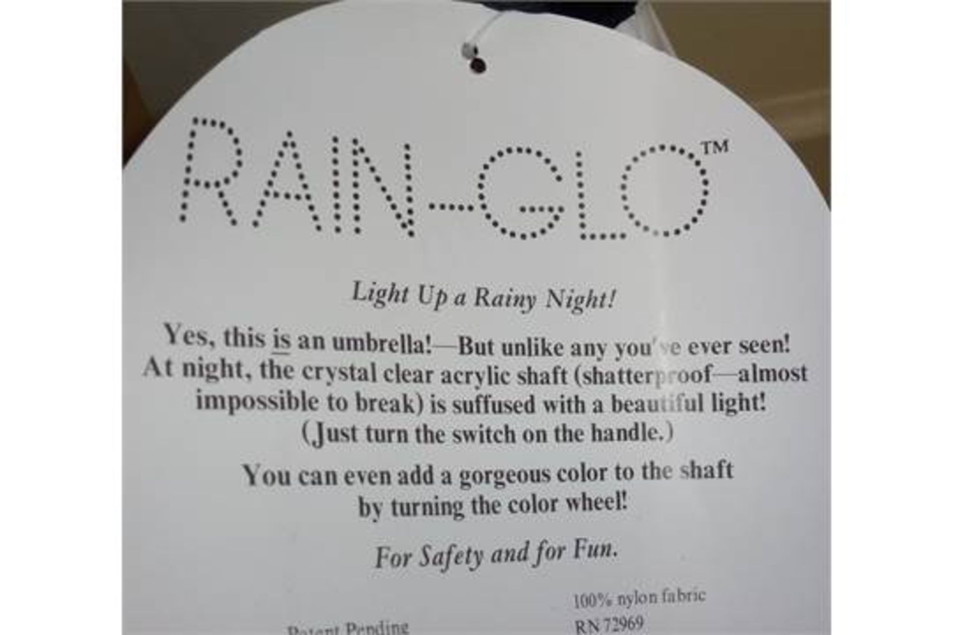 1 x Rain-Glo Illuminated Umbrella - Ideal For Festivals or Camping - Bright LED Light - New and - Image 3 of 3