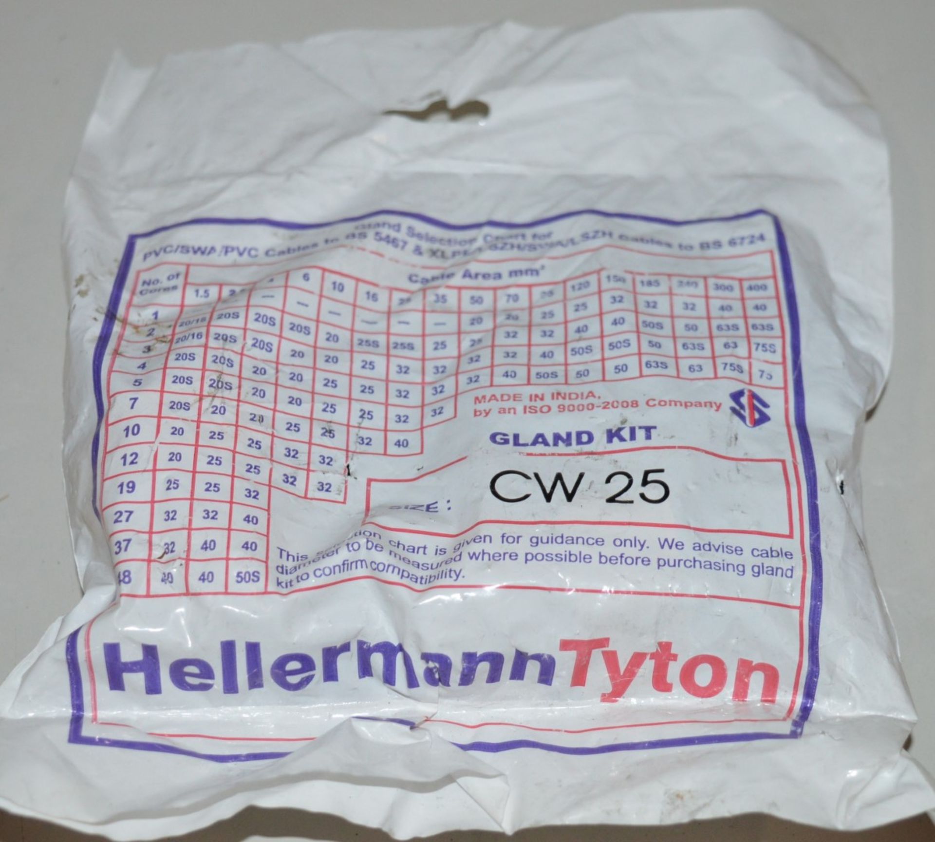 22 x Hellermann Tyton CW25 25mm Industrial Brass Cable Gland Kits - Brand New Stock - CL300 - Ref - Image 3 of 3