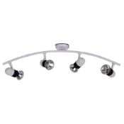 2 x Modern Black and White 4 Way Curved Bow Design Ceiling Lights - Pair of - Minisun 17472 - Unused