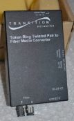 1 Transition Networks Token Ring Twisted Pair- Fiber Media Converter TR-CF-01 - Boxed With AC