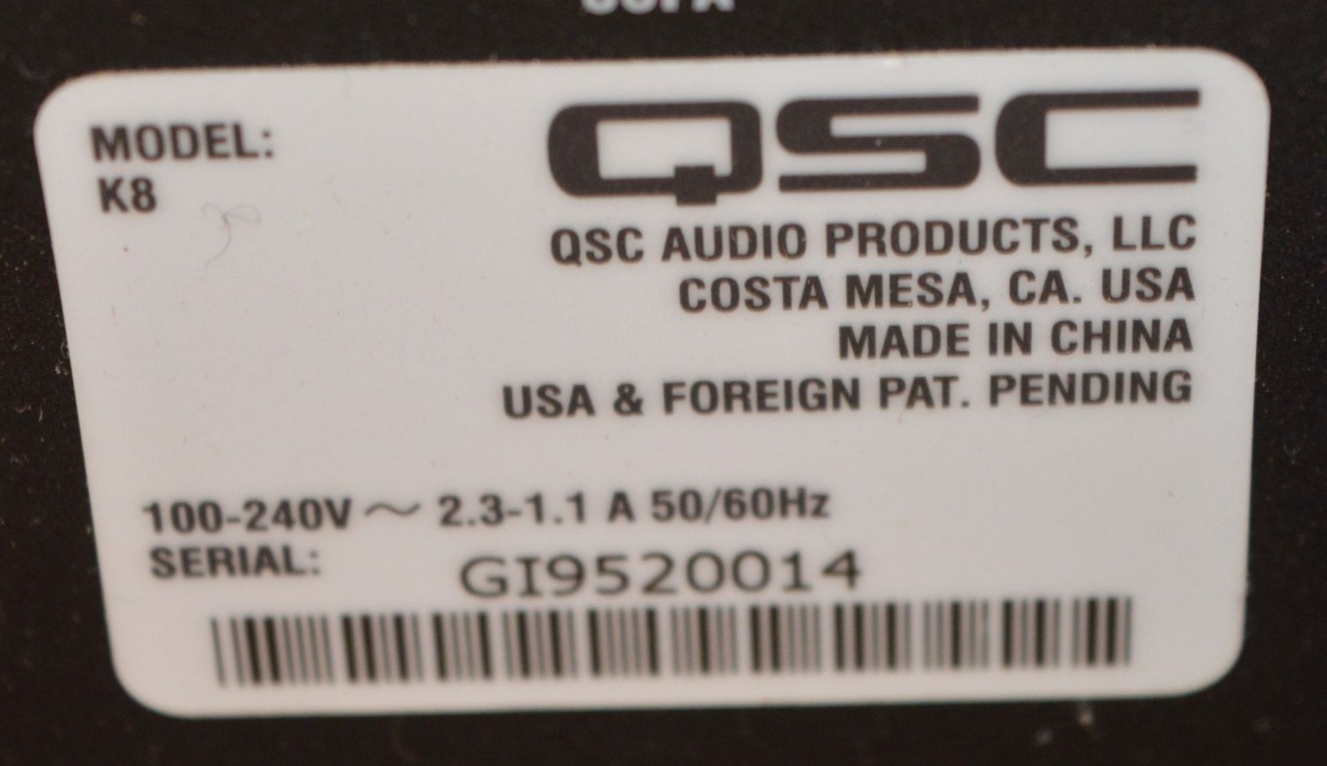 2 x QSC K8 1000w Lightweight Portable Powered Speakers With Legendary QSC Amplifier Power and - Image 7 of 7