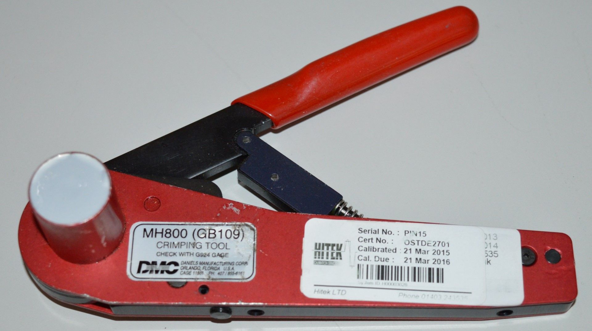1 x DMC Crimp Tool MH800 (GB109) - Calibarated Until 21st March 2016 - Ultra precision crimp tool - Image 2 of 5