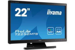 1 x iiyama Black Widescreen LED Optical TouchScreen Monitor - Ref BEA36 – Model T2252MTS-B1 – 2ms,