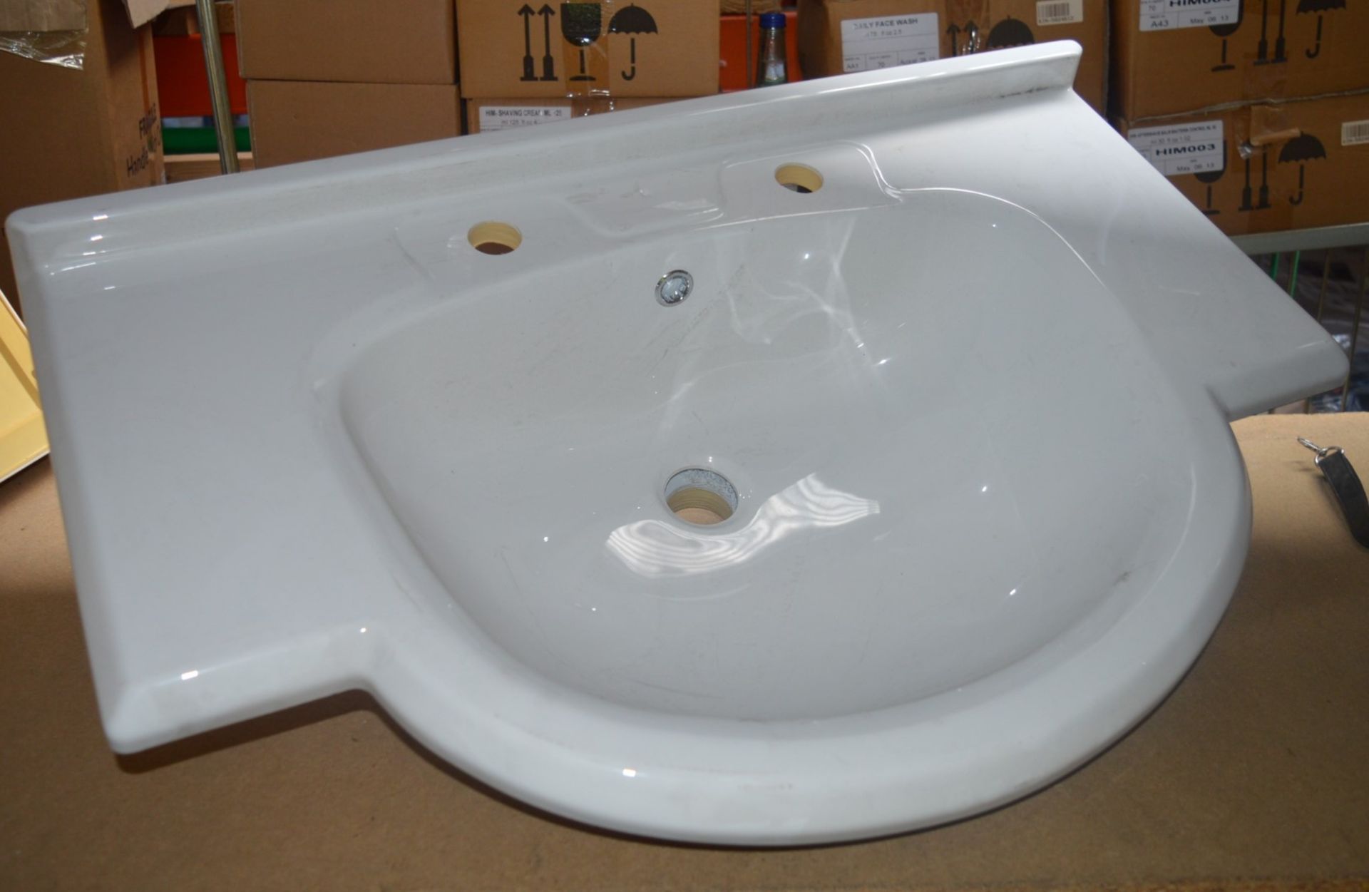 2 x White Inset Sink Basins - None Ceramic - Ideal For Holiday Homes, Caravans, Business Premises or