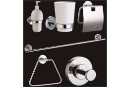 1 x Vogue Series 5 Six Piece Bathroom Accessory Set - Includes WC Roll Holder, Soap Dispenser,