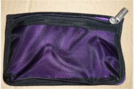 500 x Approx OSWALD BOATING Zip Pouches in Purple and Black - 17 x 11 cms - New and Unused Stock -