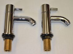 1 x Series 5 BATH TAPS - Vogue Bathrooms Platinum Brassware Collection - Pair of - Contemporary