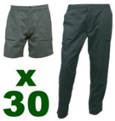 30 x Assorted Pairs Of Regatta "Action" Trousers / Shorts - All New With Tags - UK Sizes: 34" -