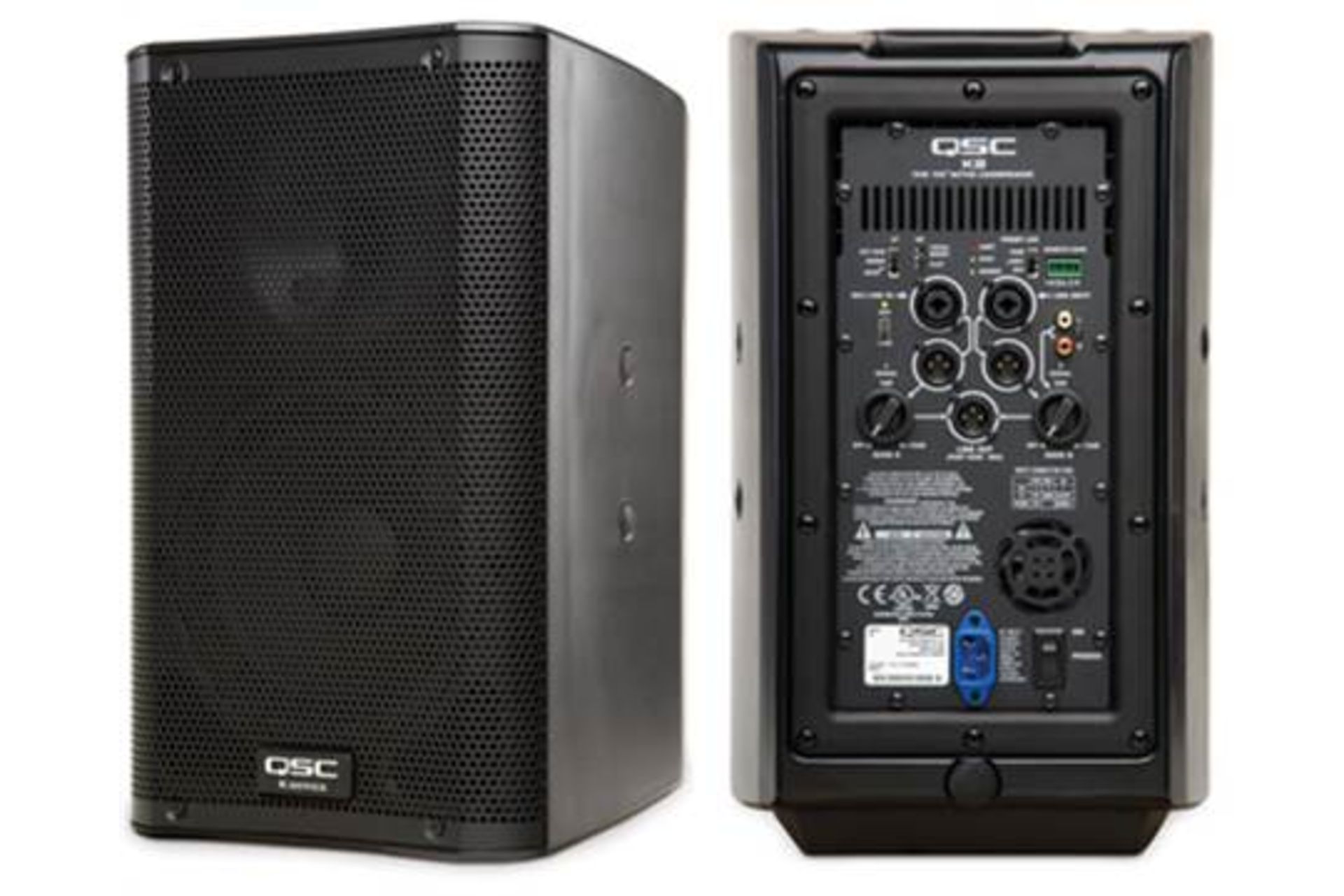 2 x QSC K8 1000w Lightweight Portable Powered Speakers With Legendary QSC Amplifier Power and