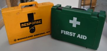 1 x Response Biohazard Disposal Kit and 1 x First Aid Kit - Both Include Contents as Pictured -