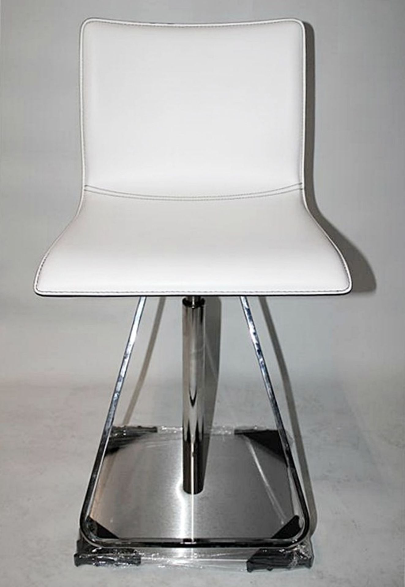 1 x CATTELAN "Toto" Stool - White With Black Stitching  - Made In Italy - Ref: 3352787 - CL087 - - Image 2 of 9