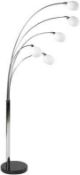 1 x Dana Designer 5-Light Chrome Arc Floor Lamp With Marble Base - Stunning Item In Great