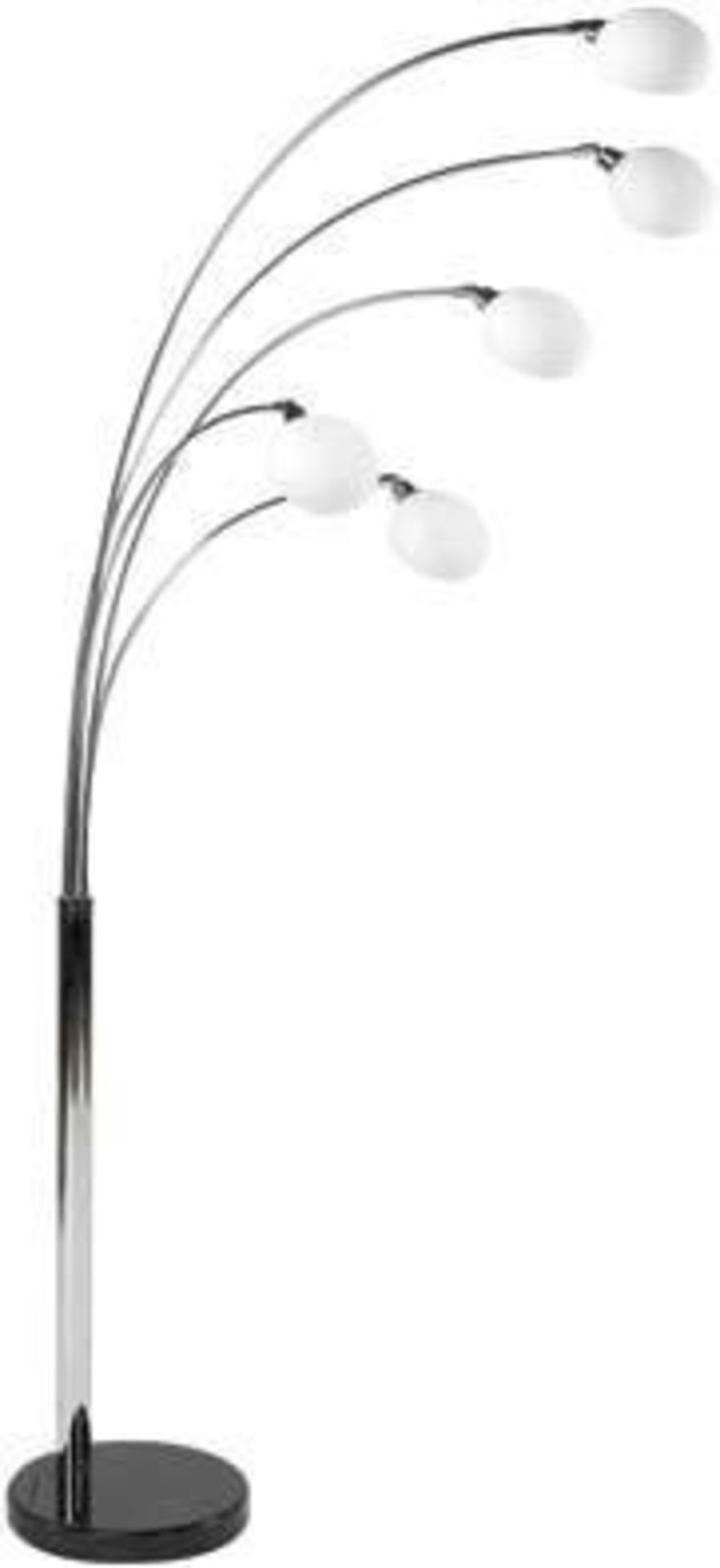 1 x Dana Designer 5-Light Chrome Arc Floor Lamp With Marble Base - Stunning Item In Great