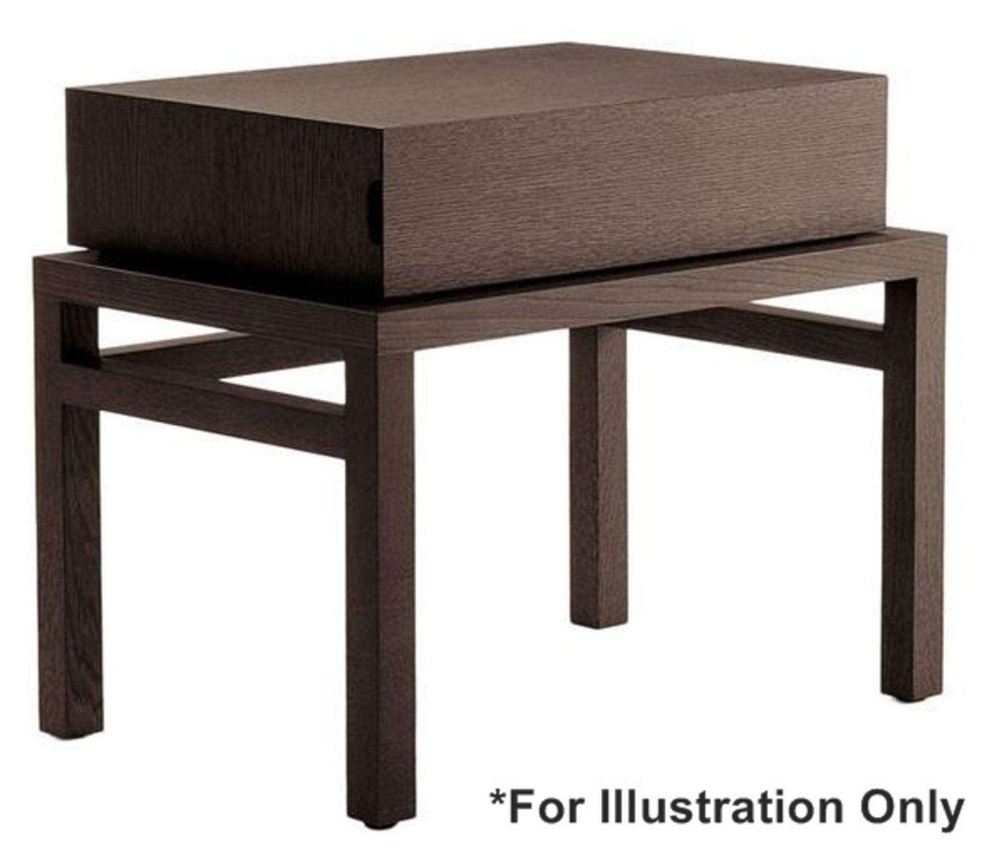 1 x B&B ITALIA / MAXALTO "Thronos" Small Table W/ Drawer - Oak Finish - Designer: Antonio Citterio -