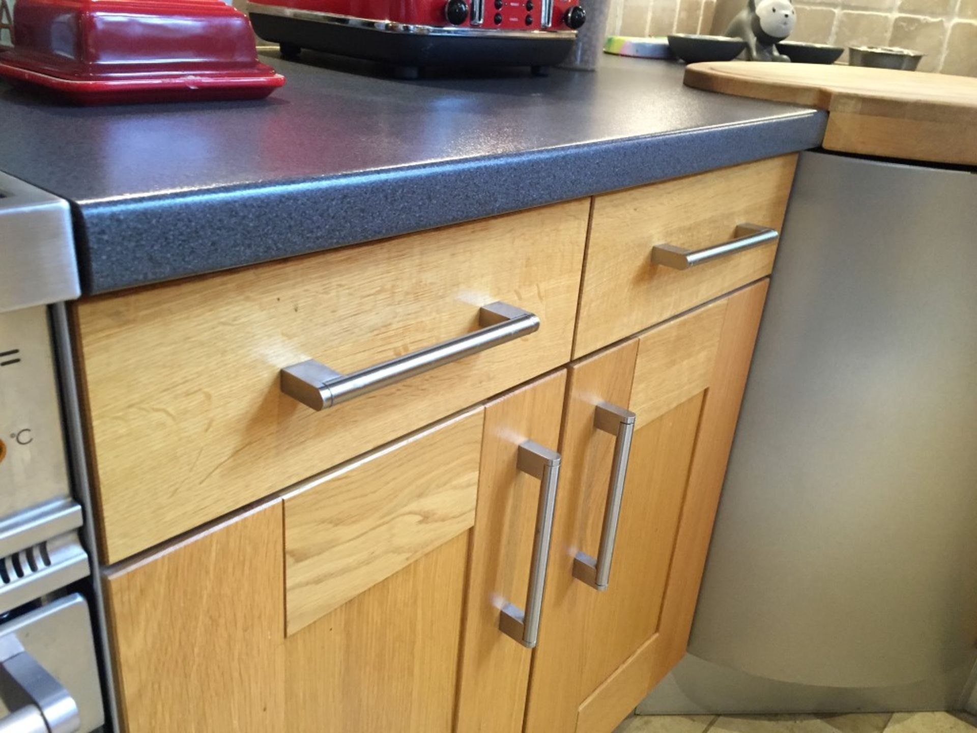 1 x Solid Wood Kitchen By English Rose With Breakfast Bar/Central Island Unit, Laminate Worktops And - Image 8 of 40