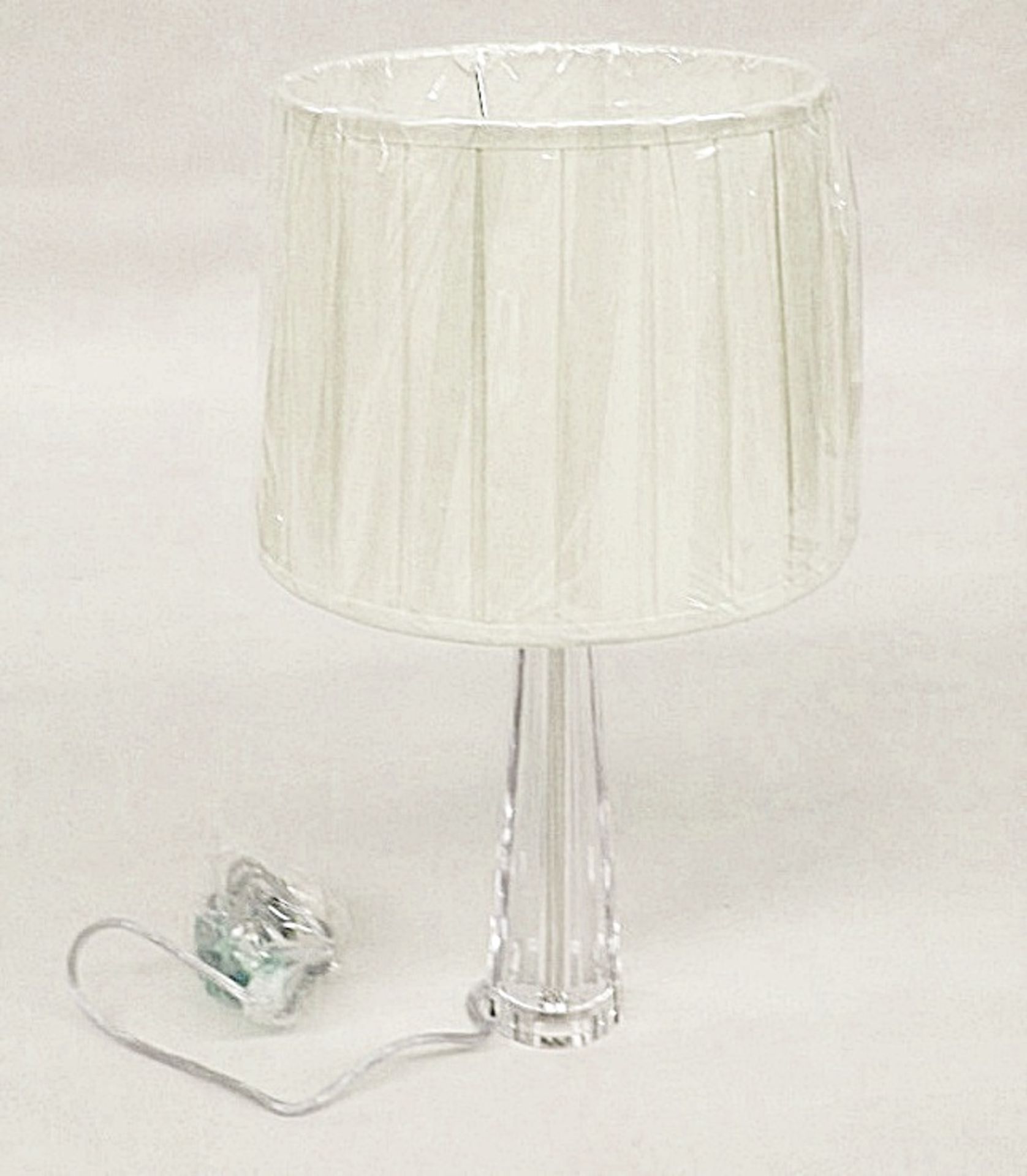 1 x Impex Lighting Optical Crystal Table Lamp With White Shade - Original Wrapping - Ref: