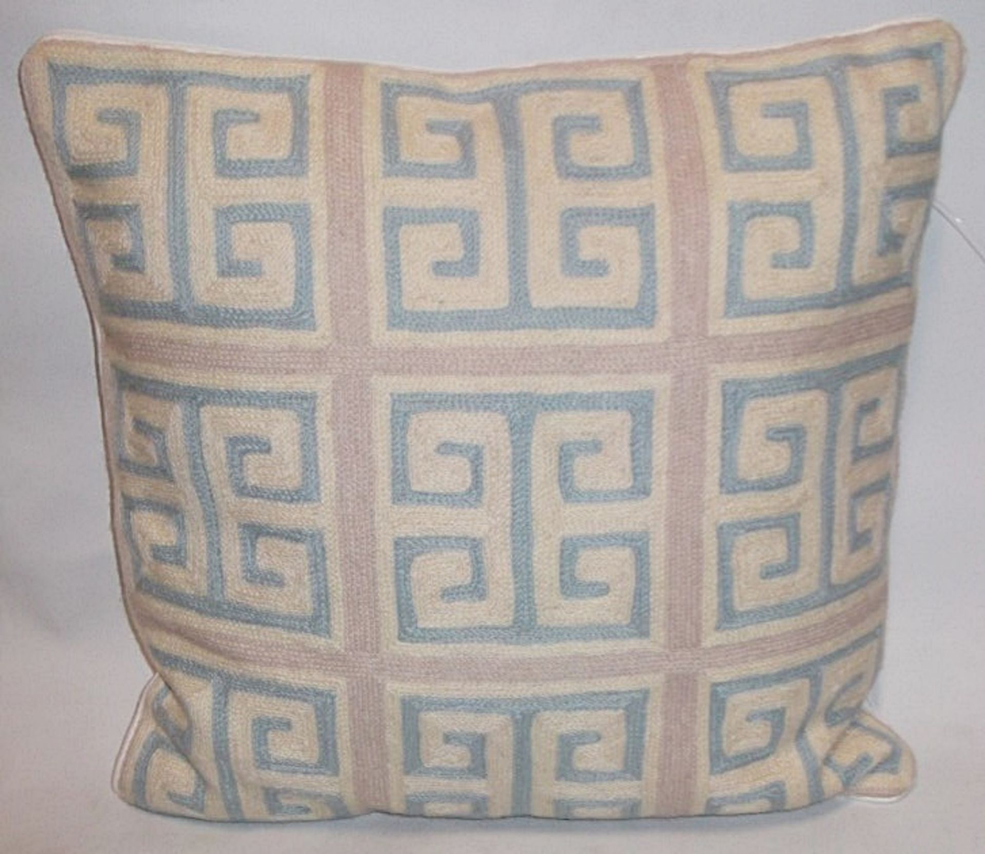 1 x EICHHOLTZ BV "Cosgrove Pillow" Cushion - In Grey And Blue. -  50x50cm Aw14 - Ref: 4551293 -