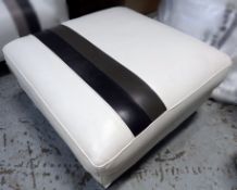 1 x Leather Footstool With Storage  - Features Fendi-style Design With A 2-Tone Stripe - 80 x 80 x