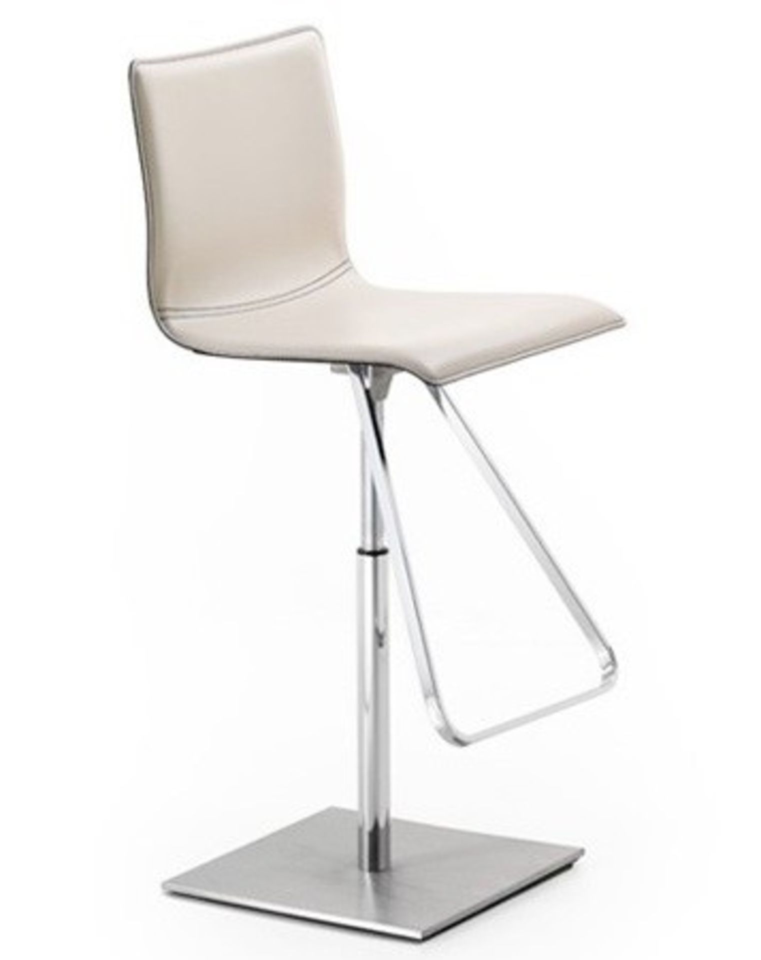 1 x CATTELAN "Toto" Stool - White With Black Stitching  - Made In Italy - Ref: 3352787 - CL087 -